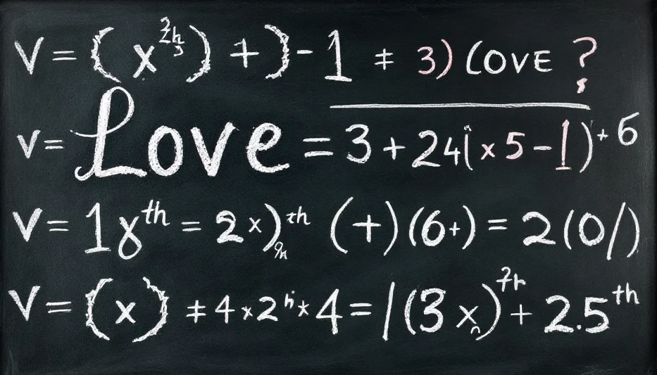 Mathematics of love on a chalkboard